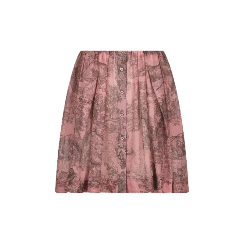 DIOR Short Sleeved Dress Women's Pink-3