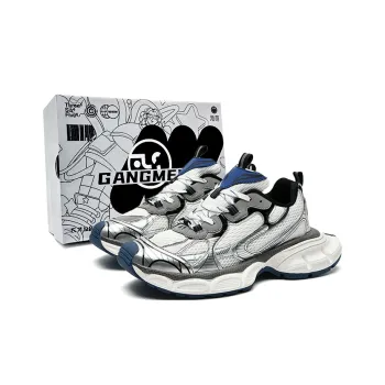 Hong Kong Meng Anti Slip And Wear Resistant Height Increasing Low Top Chunky Sneakers Unisex White Blue