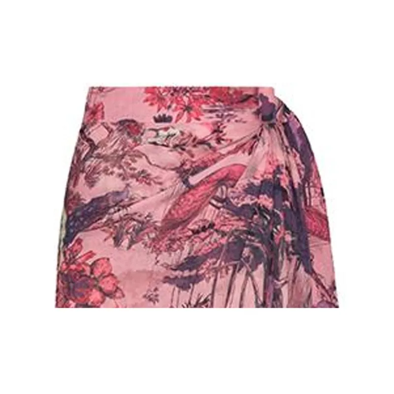 DIOR Casual Long Skirts Women's Red-1