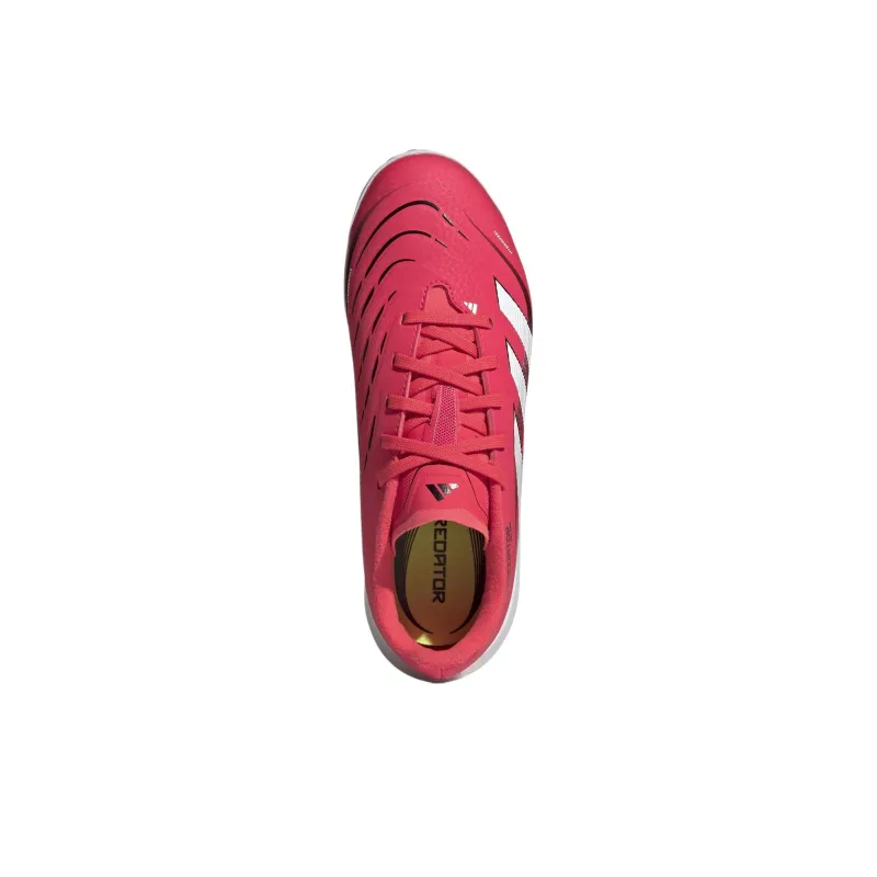 Adidas PREDATOR LEAGUE Anti Slip Wear Resistant Low Top Kids' Soccer Shoes Red White Teenagers-2