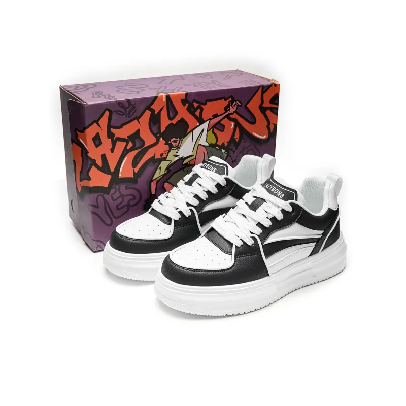 LAZY BONS Anti-Slip Wear-Resistant Lightweight Breathable Height Increasing Low-Top Skateboard Shoes Unisex-7