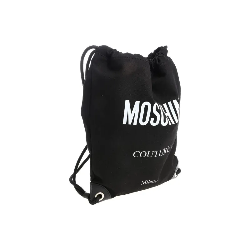 MOSCHINO Textile Fiber With Calfskin Backpack Men's Black-1