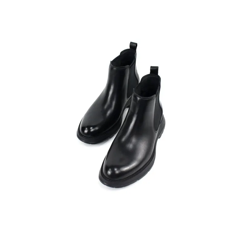 MYFULER Ankle Length Chelsea Boots Men's Black-1