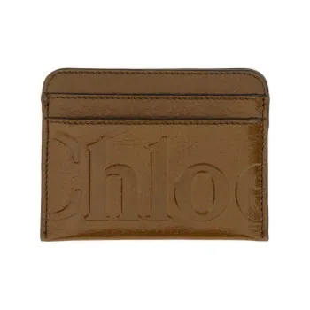 Chloe Leather Card Holder Women's Brown