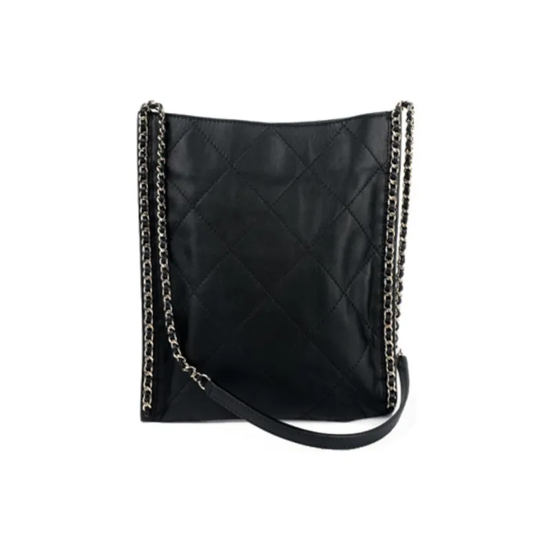 CHANEL Cow Leather Tote Bag, Shopping Bag, Tote Bag, Hippie Bag, Shoulder Bag, Crossbody Bag Trumpets Women's Black-2