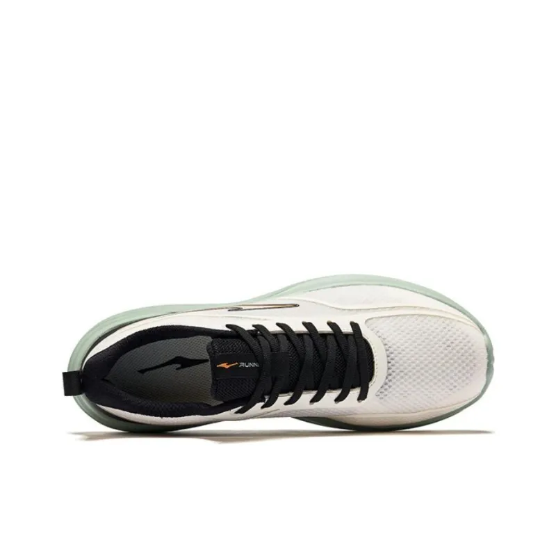 Erke Meteor Slip Resistant Cushioning Coverage Low Top Casual Running Shoes Men's White Black Green-3