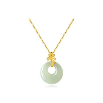 SHENGYALUO Hetian Jade Necklaces Pale Greenish White Jade Women's