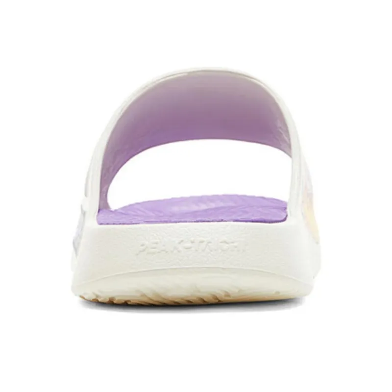 PEAK Extreme National Creativity Slip Resistant Abrasion Resistant Cushioning Slide Slippers Women's White Purple-4
