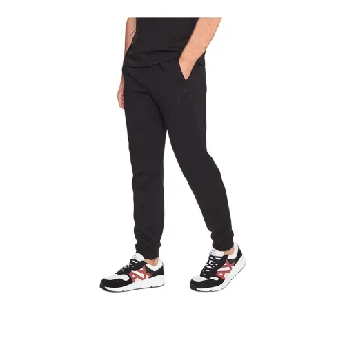 EMPORIO ARMANI SS23 Knitted Sports Pants Men's Black