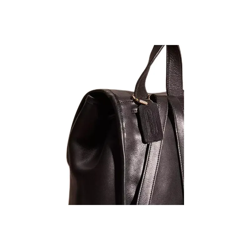 COACH Glove Tanned Leather Backpack Medium Size Women's Black-3