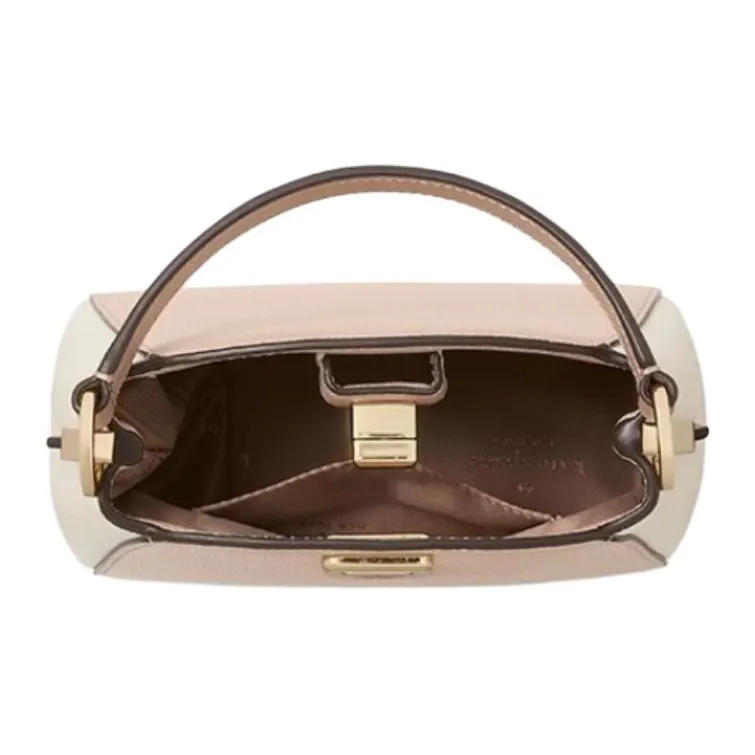 Kate Spade Cow Split Leather One Shoulder Handbags Medium Size Women's Hazelnut & White-3