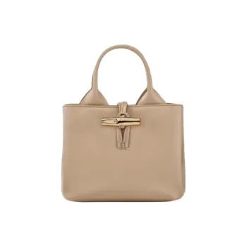 LONGCHAMP Le Roseau Cow Leather One Shoulder Handbags Mini Women's Dark Brown