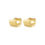 Gold (4mm) Brushed Clip-on Earrings, 1 Pair, Eh-2995.ebE