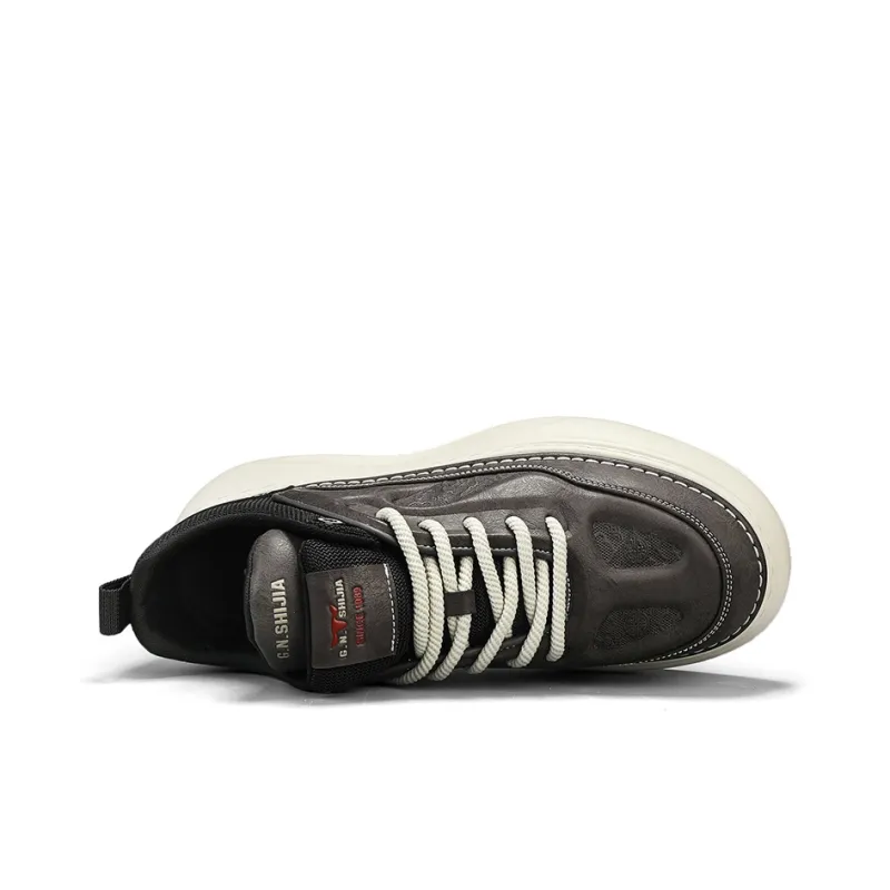 G.N.SHIJIA Anti Slip Wear Resistant Lightweight Breathable Height Increasing Low Top Skateboard Shoes Men's-4