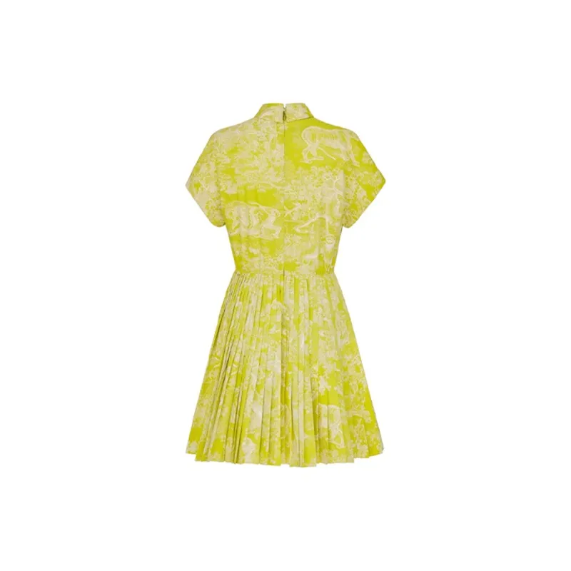 DIOR FW21 Short-Sleeved Dresses Women's Yellow Green-1
