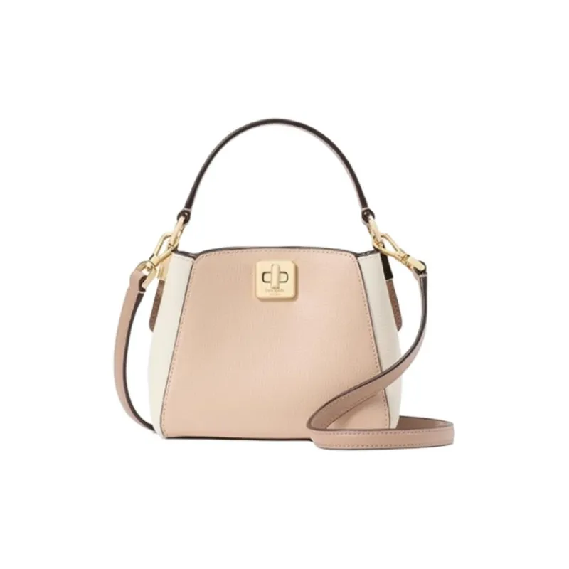 Kate Spade Cow Split Leather One Shoulder Handbags Medium Size Women's Hazelnut & White-0