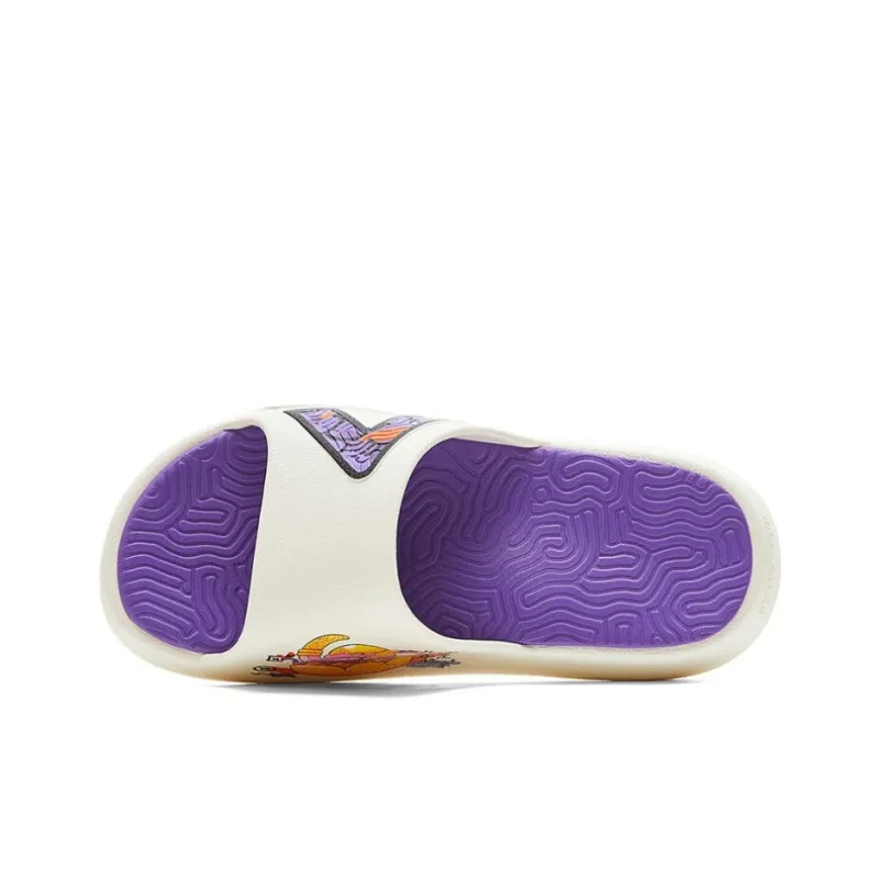 PEAK Extreme National Creativity Slip Resistant Abrasion Resistant Cushioning Slide Slippers Women's White Purple-3