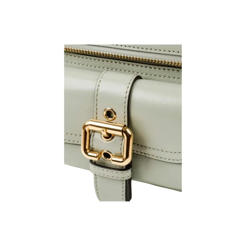Chloe Cow Leather Camera Bag One Shoulder Handbag Small Size Women's Green-3