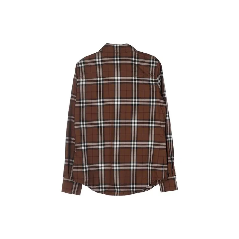Burberry Button Down Check Shirt Brown-1