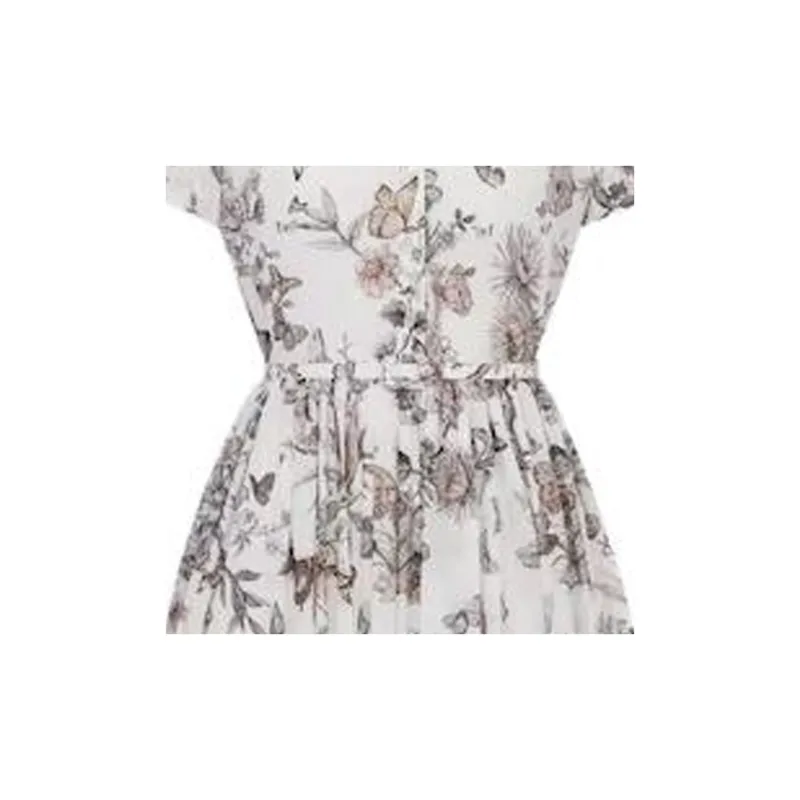 DIOR Mid-Length Shirt Dress Short-Sleeved Dresses Women's White-3