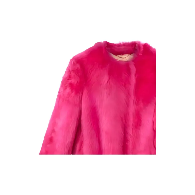 GUCCI FW23 Velvet-feel Coat Women's Peach Pink-5