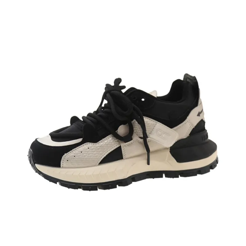 BBMTR Cushioned Wear Resistant Breathable Balanced Lightweight Height Increasing Low Top Chunky Sneakers Women's-4