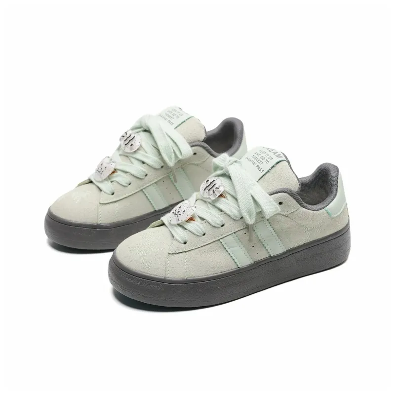 Teddy Bear Collection Coverage Slip Resistant And Abrasion Resistant Low Top Skateboard Shoes Women's-4