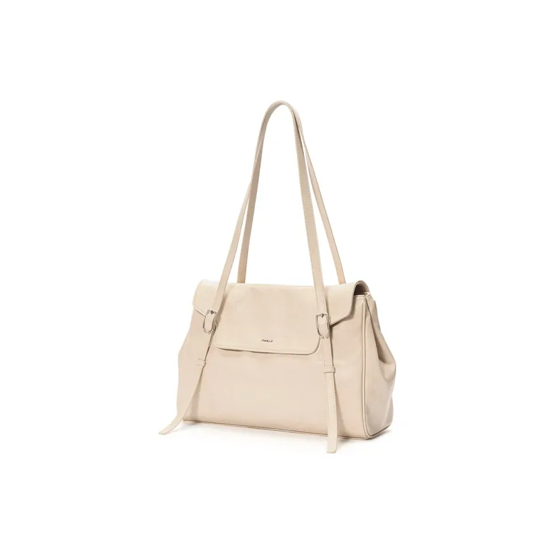 JONBAG PU Tote Versatile Commute Shoulder Bag Large Size Women's Polished Brown-12