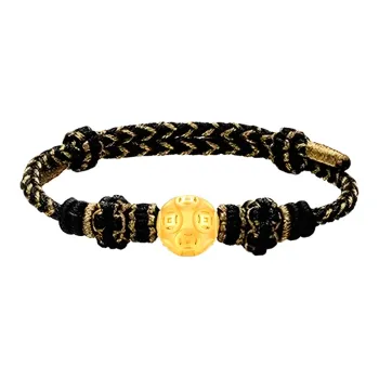 ZHIAIYONGHENG Individual Design Heavy Gold Coin Bead # Good Luck Solid Gold Fixed Price Gold Bracelet Unisex