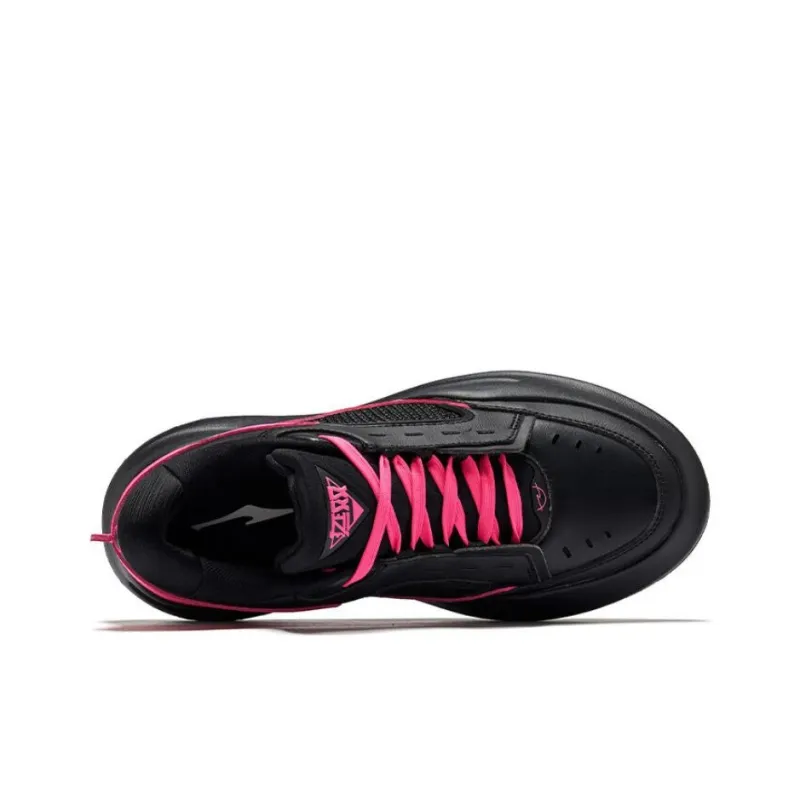 Erke No Double 3ma Anti Slip And Wear Resistant Height Increasing Low Top Skateboard Shoes Men's Black Pink-3