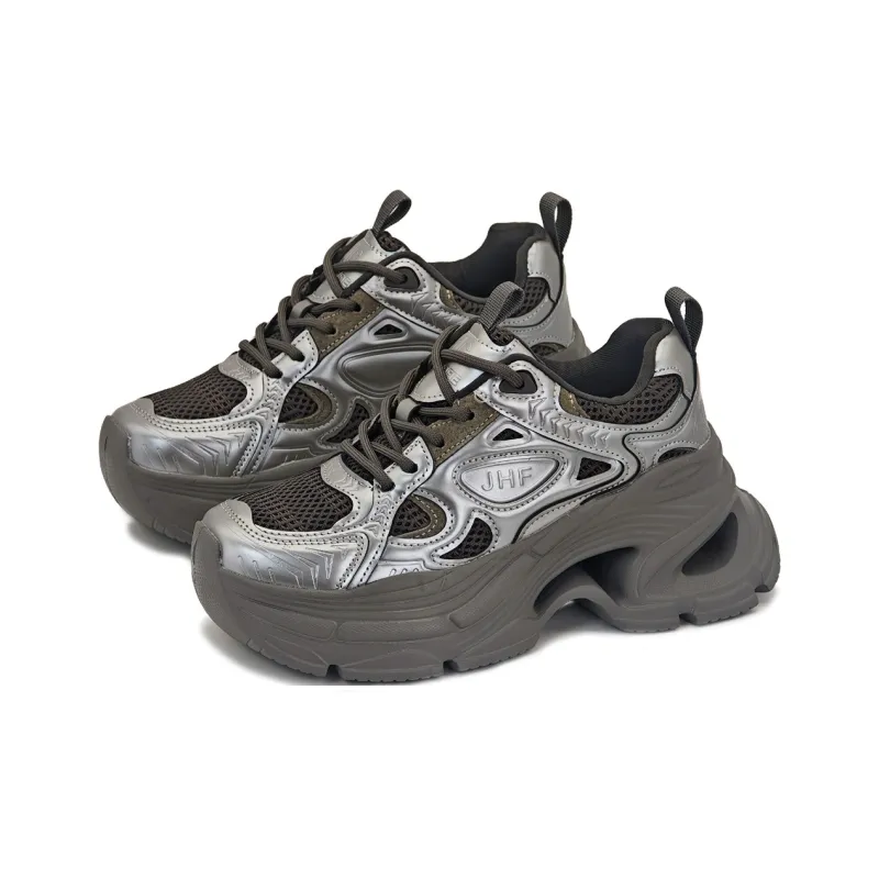 JEHURFIE Breathable Moisture Wicking Lightweight Height Increasing Low Top Chunky Sneakers Women's-1
