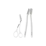 Transparent Long Handle 2 Pcs+Eyebrow Trimmer[Recommended by Makeup Artists]