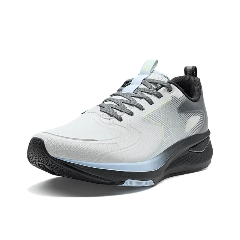 XTEP Non slip Wear resistant Shock Absorption Low Top Casual Running Shoes Men's Gray Blue Black-1