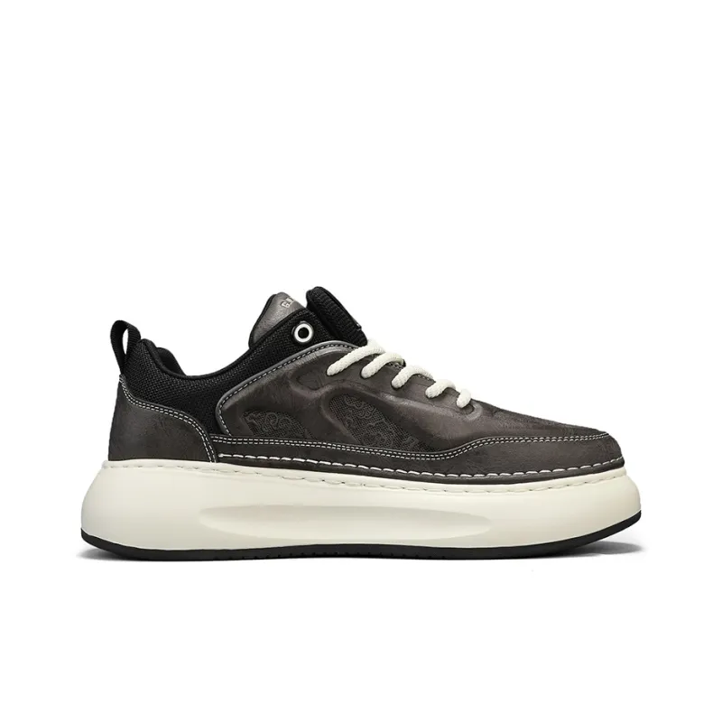G.N.SHIJIA Anti Slip Wear Resistant Lightweight Breathable Height Increasing Low Top Skateboard Shoes Men's-2