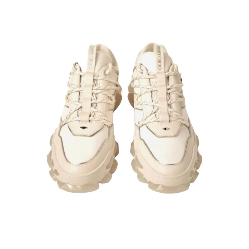 Jimmy Choo Diamond Low Top Casual Shoes Men's Beige-3