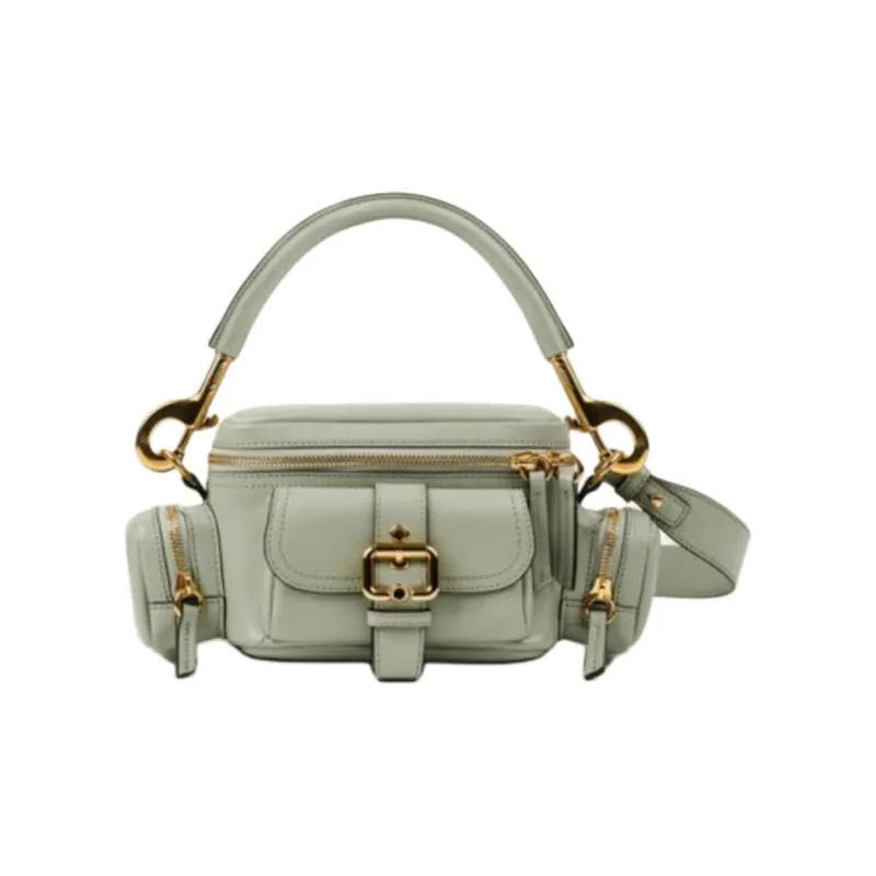 Chloe Cow Leather Camera Bag One Shoulder Handbag Small Size Women's Green-0