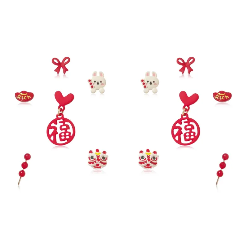 GIFU Alloy Stud Earrings Women's-5