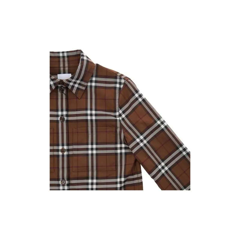 Burberry Button Down Check Shirt Brown-8