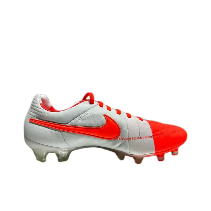 Nike Tiempo Legend V Fg Support Lightweight Soccer Shoes Men's Orange Red-1