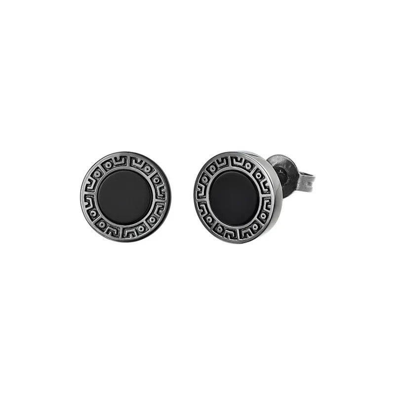 MYSH 925 Sterling Silver Stud Earrings Men's-5