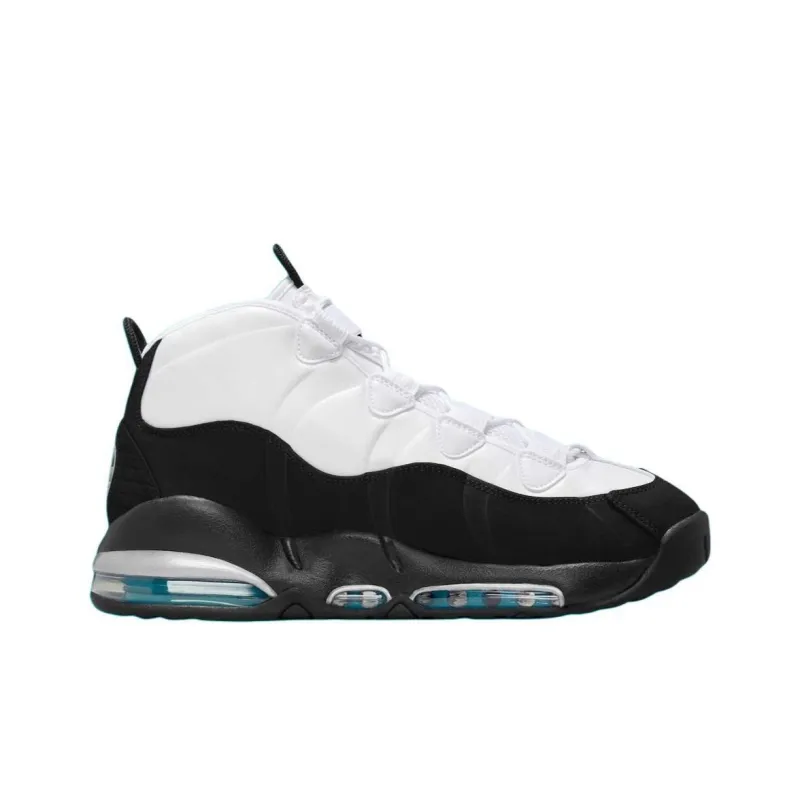 Nike Air Max Uptempo 95 Anti Slip Wear Resistant Mid Top Basketball Shoes Unisex White Black-1