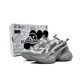 Hong Kong Meng Anti Slip And Wear Resistant Height Increasing Low Top Chunky Sneakers Unisex Concrete Gray