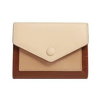 Miao Di Synthetic Leather Wallet Small Size Women's Latte Thousand Layer Snow