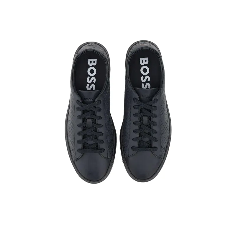 HUGO BOSS Kieran Tenn Low Top Skateboard Shoes Men's Black-5