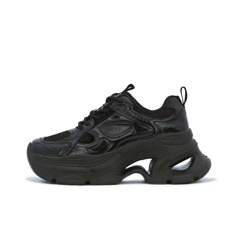 JEHURFIE Breathable Moisture Wicking Lightweight Height Increasing Low Top Chunky Sneakers Women's-4