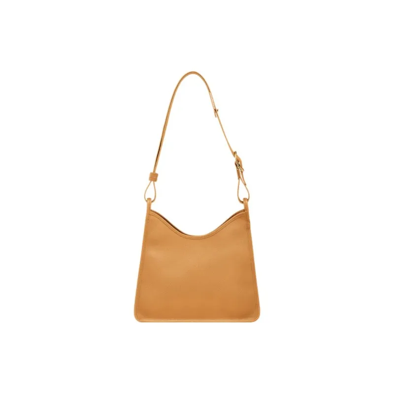LONGCHAMP Le Foulonné Cow Leather Hobe Bag Handbag Shoulder Bag Medium Size Women's Walnut-2