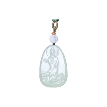 Ingenuity Hetian Jade Necklaces Pale Greenish White Jade Unisex