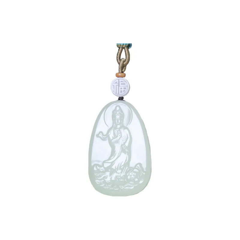 Ingenuity Hetian Jade Necklaces Pale Greenish White Jade Unisex-0