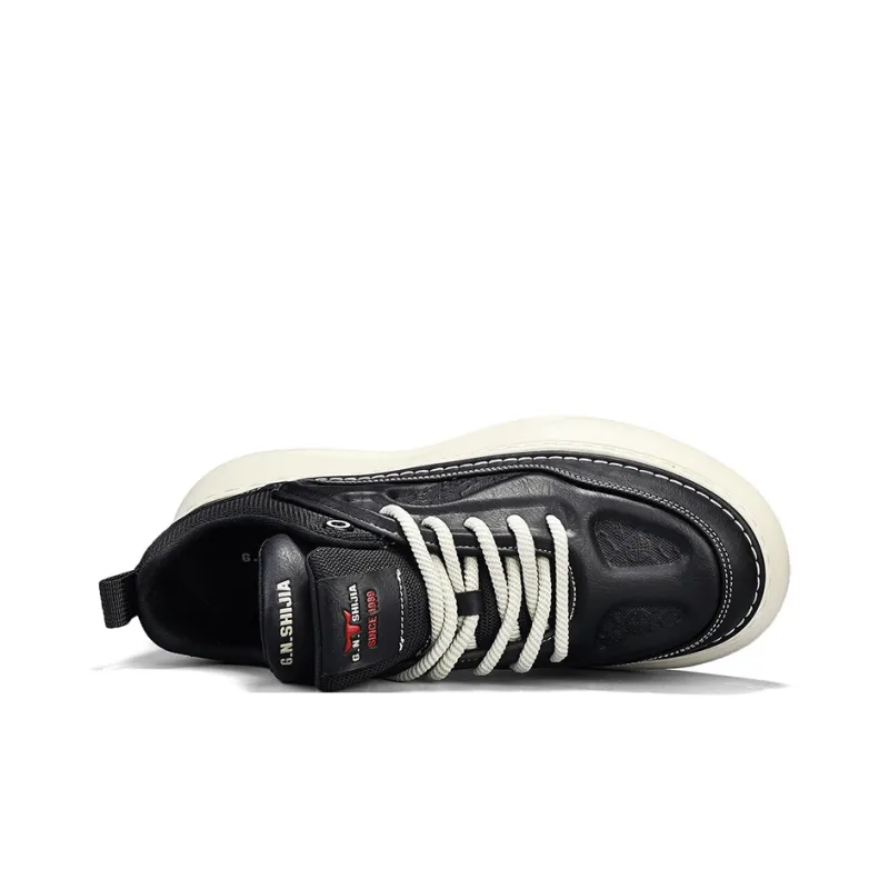 G.N.SHIJIA Anti Slip Wear Resistant Lightweight Breathable Height Increasing Low Top Skateboard Shoes Men's-18