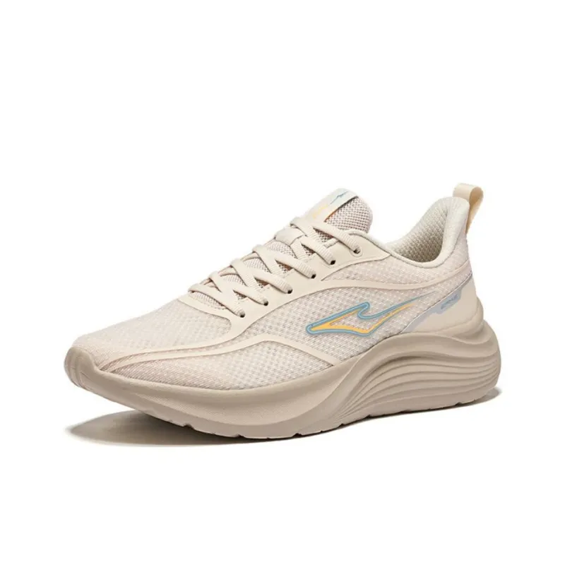 Erke Meteor Slip Resistant Cushioning And Breathable Low Top Casual Running Shoes Men's Eggnog Cream Gray-1